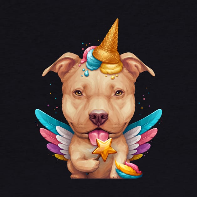 Fawn Pitbull Ice Cream Unicorn by stonemask